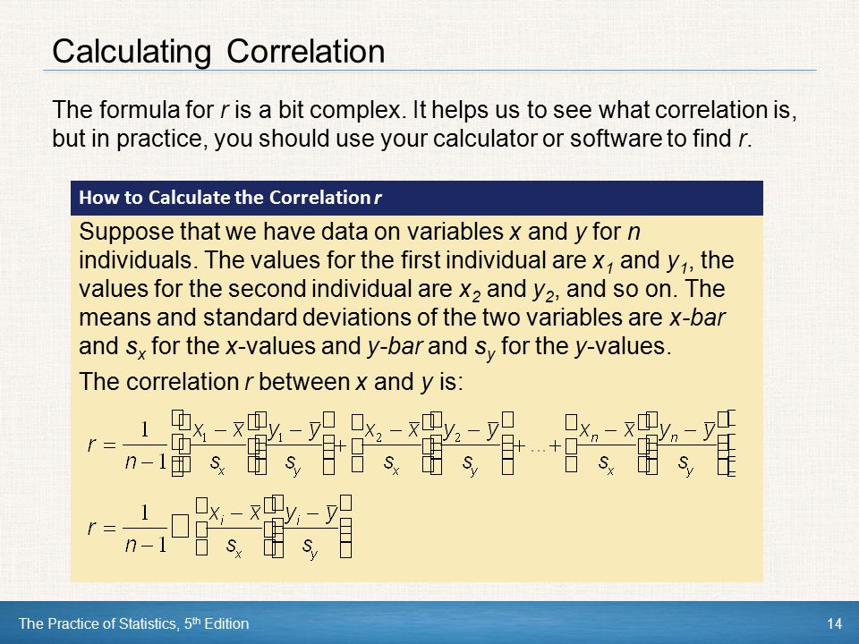 Calculating Correlation