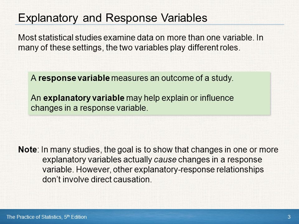 Explanatory and Response Variables