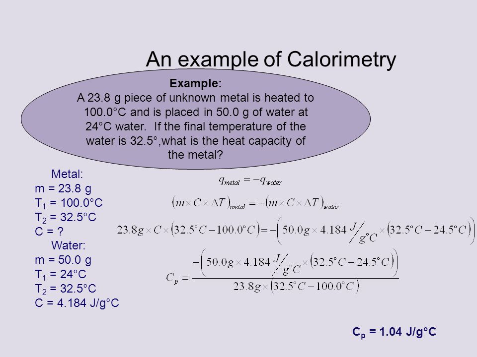 An example of Calorimetry