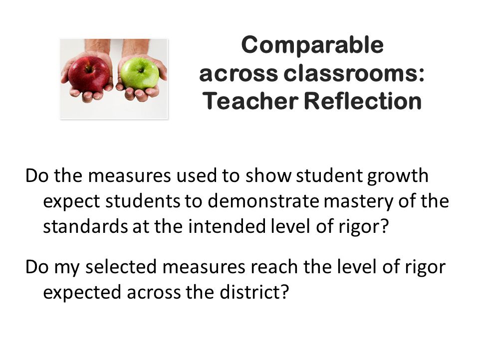 Comparable across classrooms: Teacher Reflection