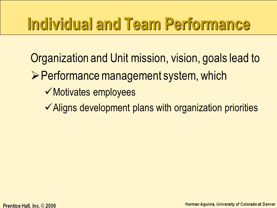 Individual and Team Performance