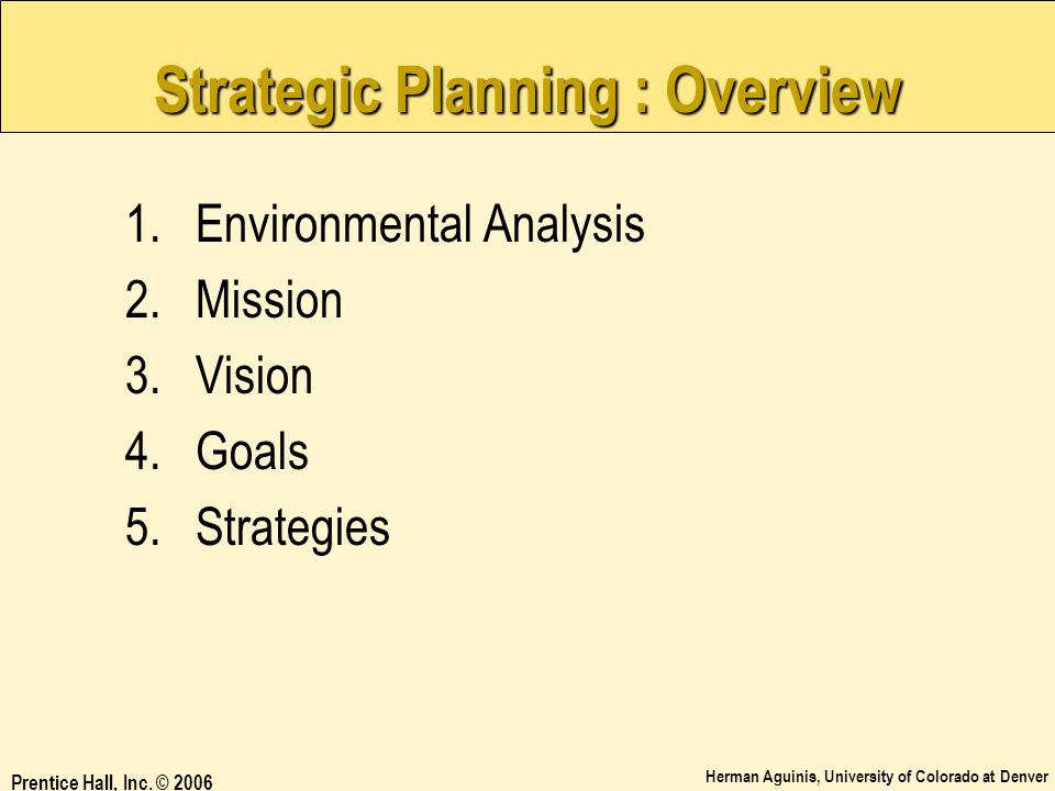 Strategic Planning : Overview