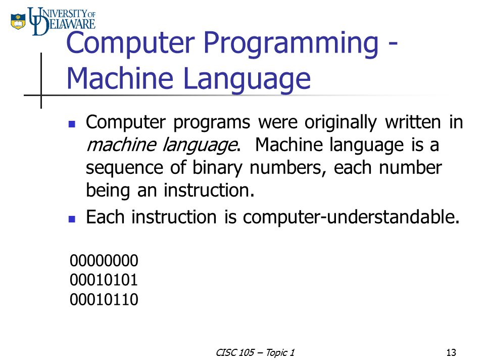 Computer Programming - Machine Language