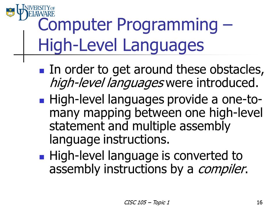 Computer Programming – High-Level Languages