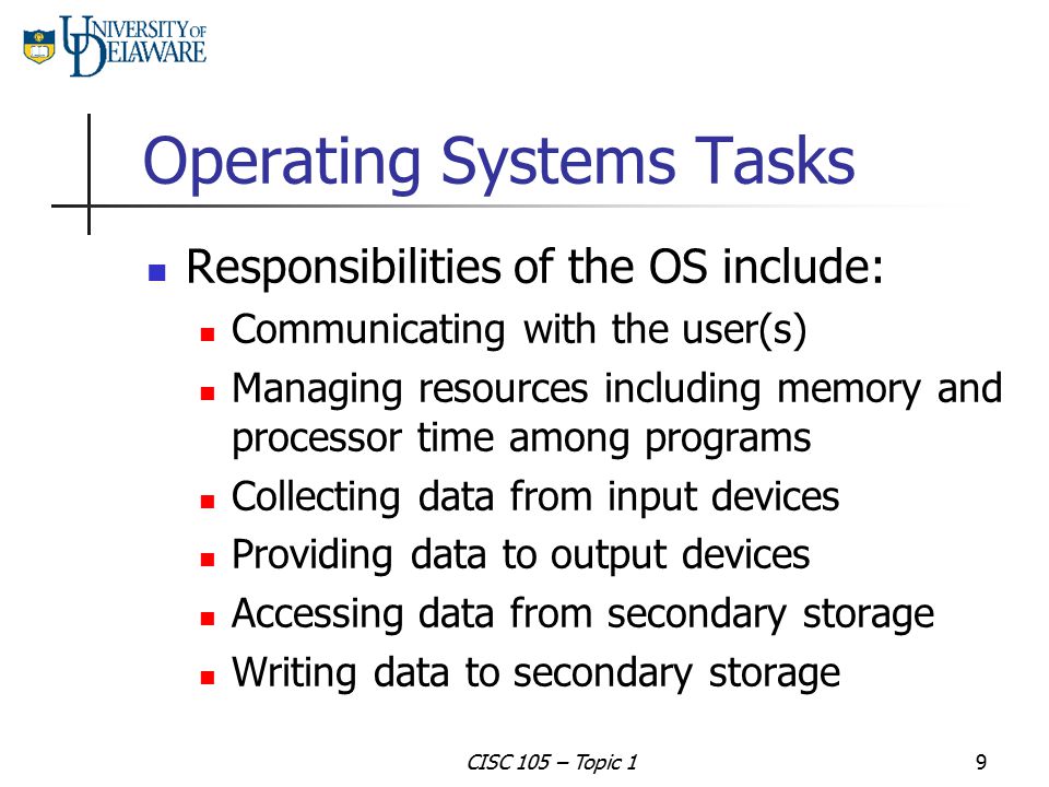 Operating Systems Tasks
