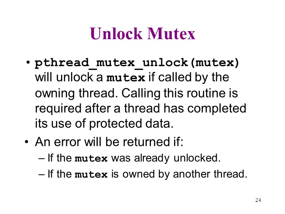Unlock Mutex