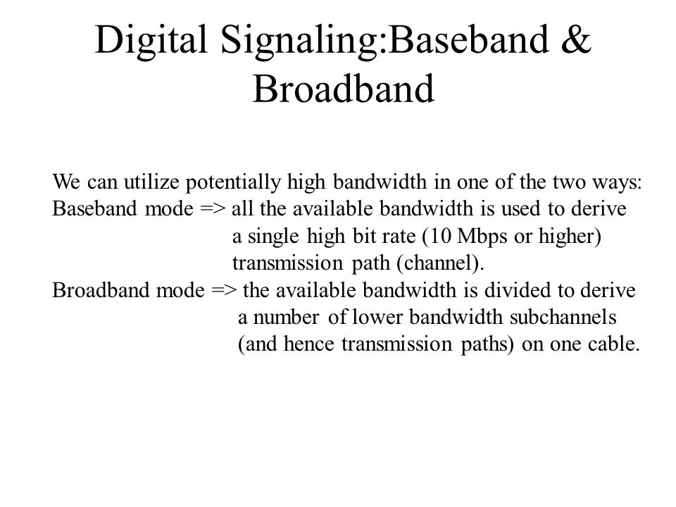 Digital Signaling:Baseband & Broadband