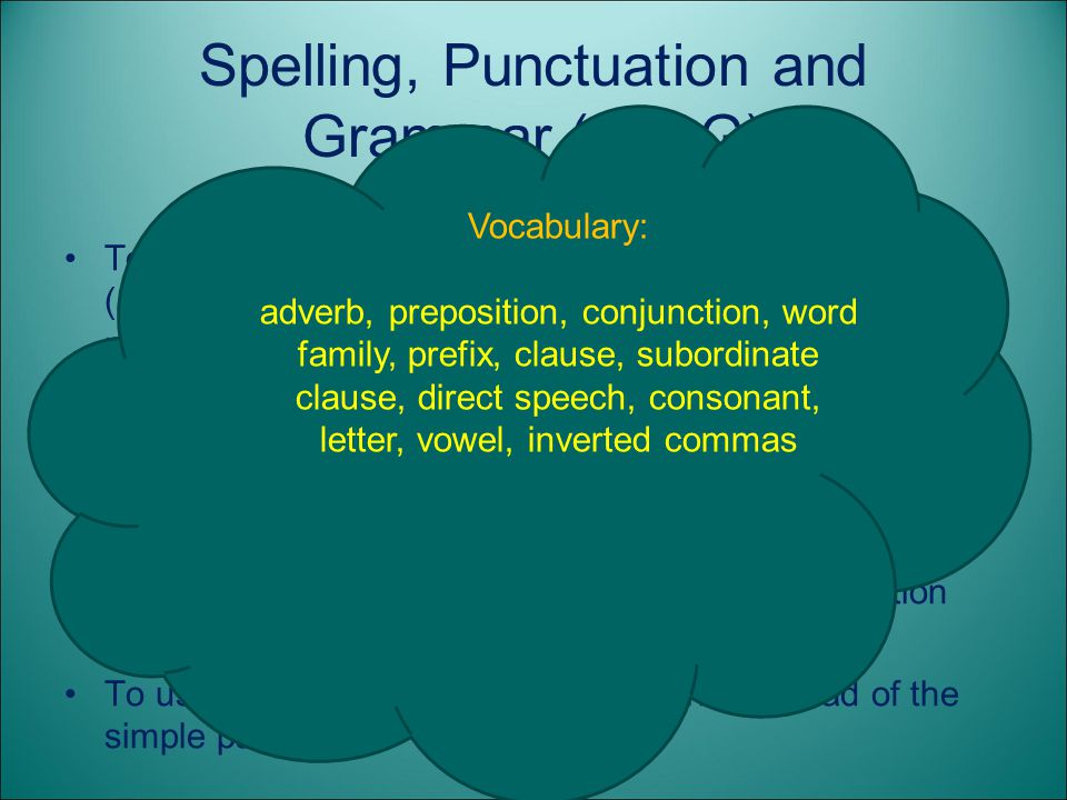 Spelling, Punctuation and Grammar (SPaG)