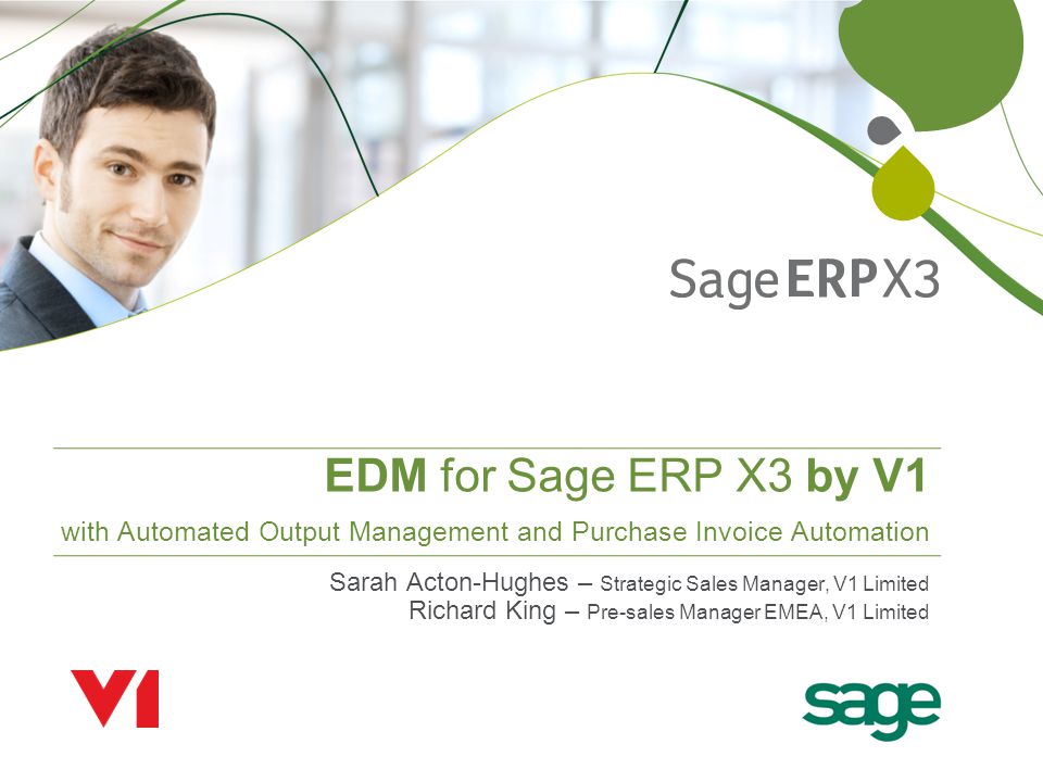 EDM for Sage ERP X3 by V1 with Automated Output Management and Purchase Invoice Automation