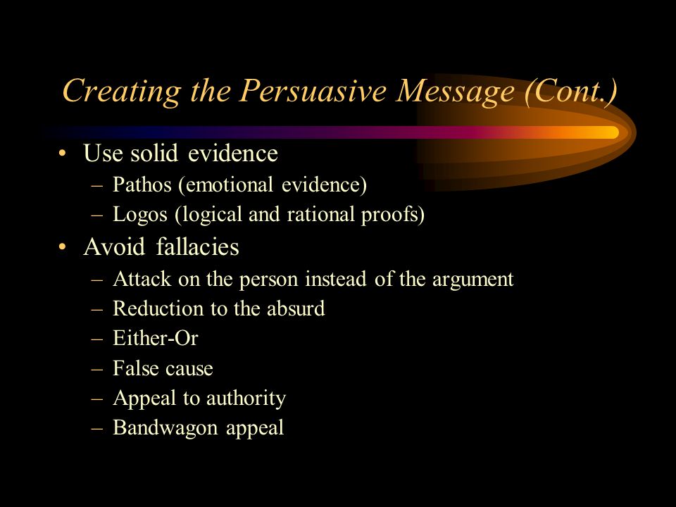 Creating the Persuasive Message (Cont.)
