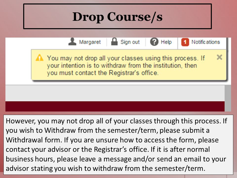 Drop Course/s