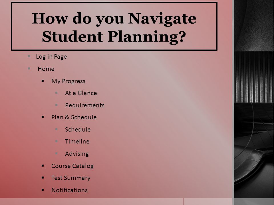 How do you Navigate Student Planning