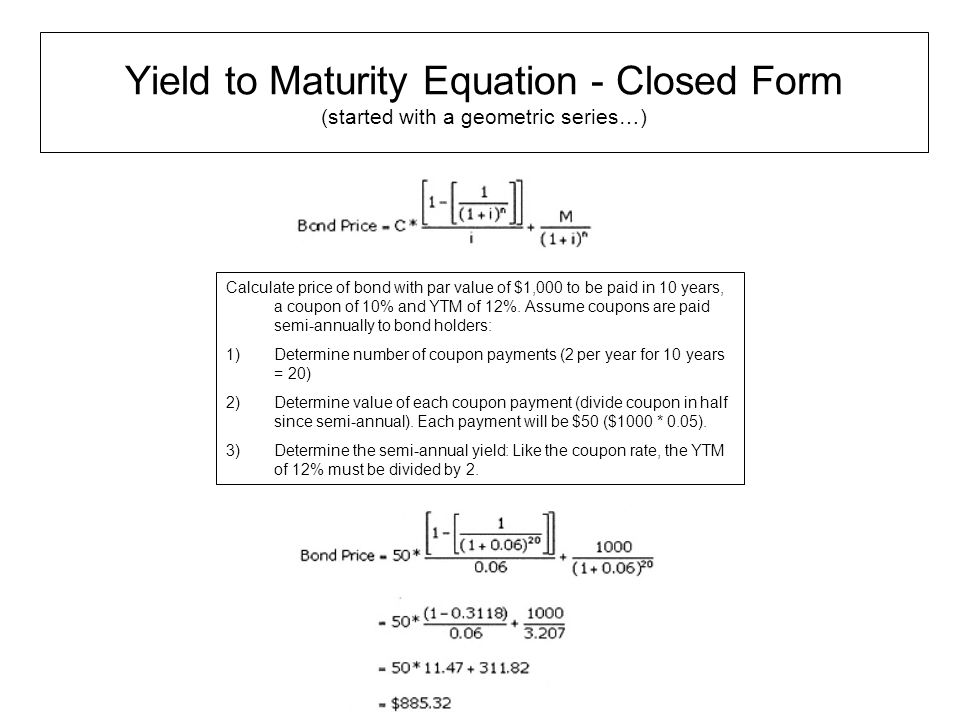 Yield To Maturity Formula Ppt Video Online Download Yield To Maturity Formula Ppt Video Online Download