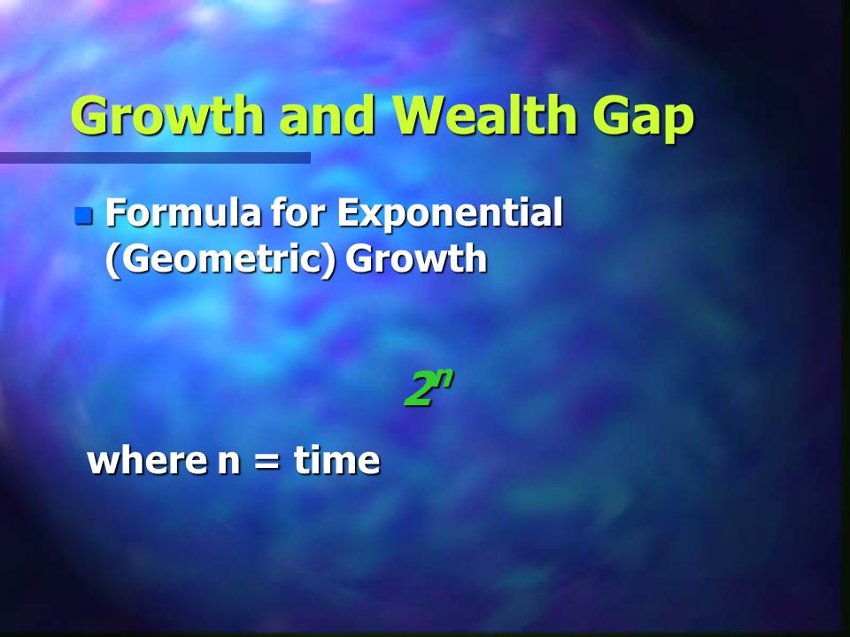 Growth and Wealth Gap 2n where n = time
