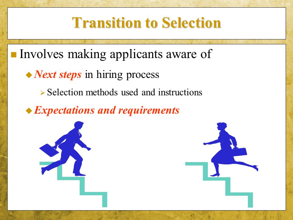 Transition to Selection