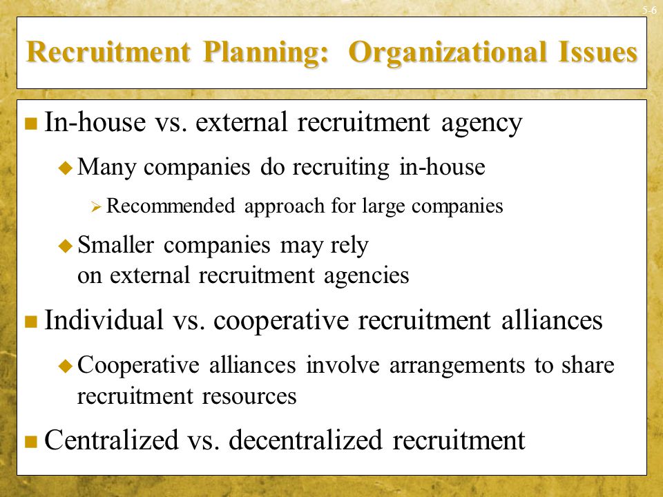 Recruitment Planning: Organizational Issues