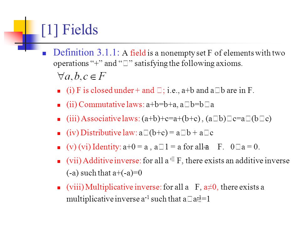 Finite Fields Ppt Video Online Download