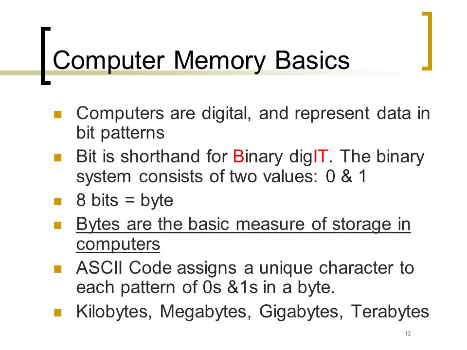 Computer Memory Basics