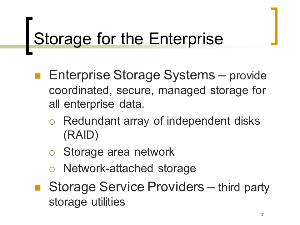 Storage for the Enterprise