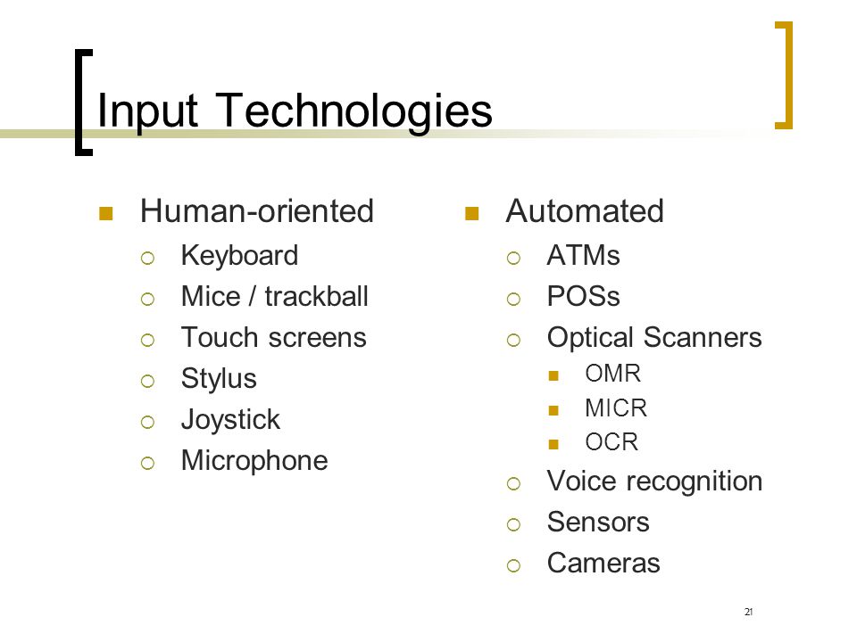 Input Technologies Human-oriented Automated Keyboard Mice / trackball
