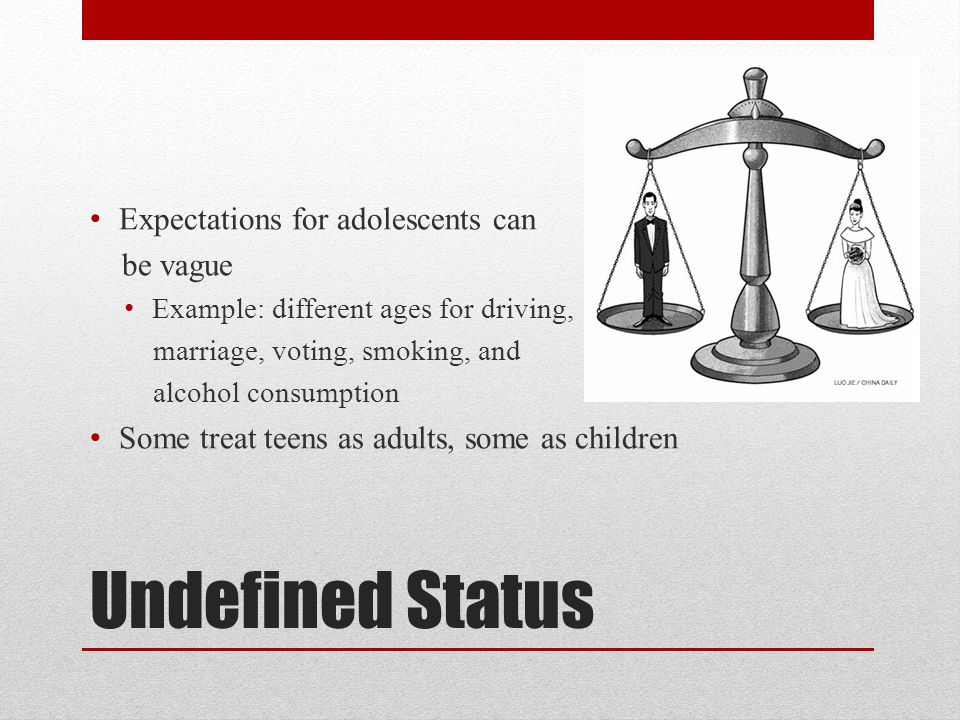 Undefined Status Expectations for adolescents can be vague