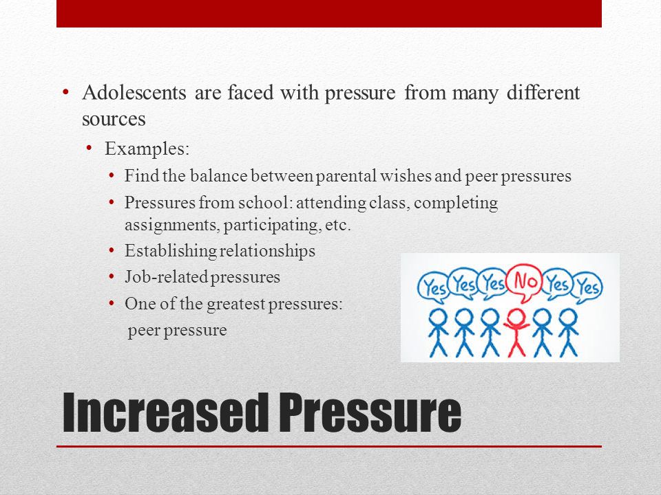 Adolescents are faced with pressure from many different sources
