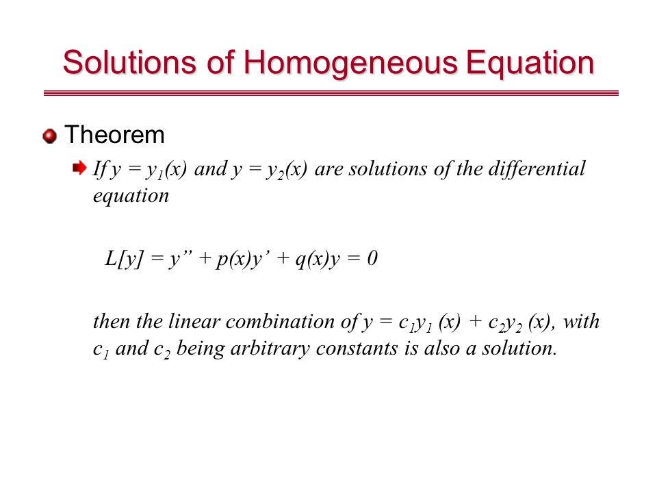 Linear Second Order Ordinary Differential Equations Ppt Video Online Download