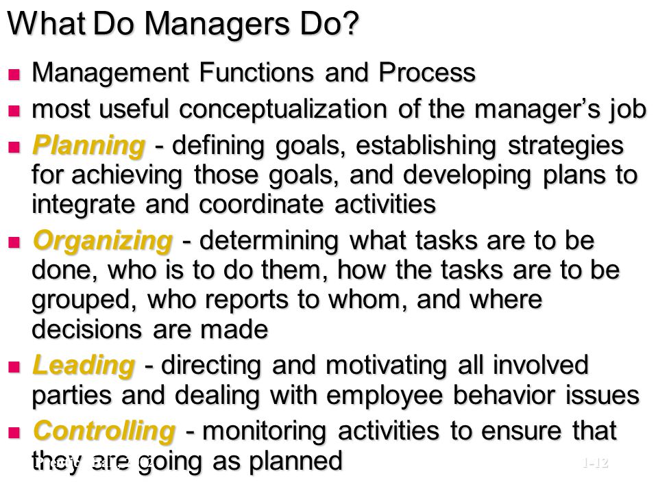 What Do Managers Do Management Functions and Process
