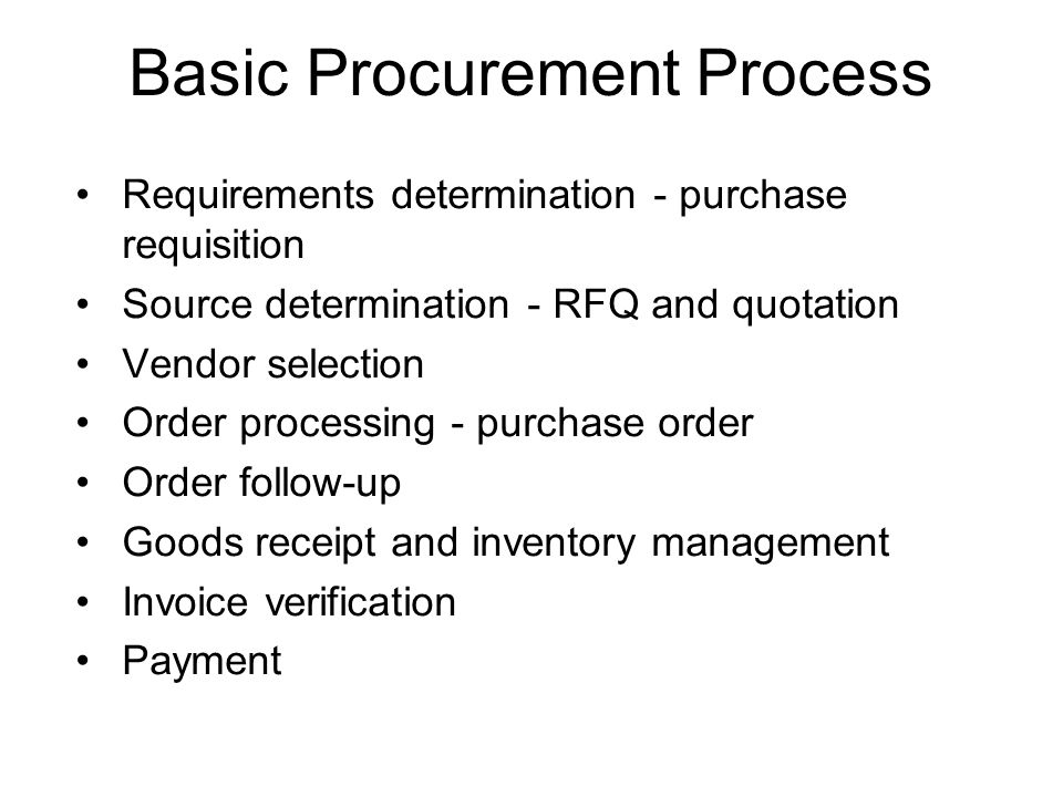 Basic Procurement Process