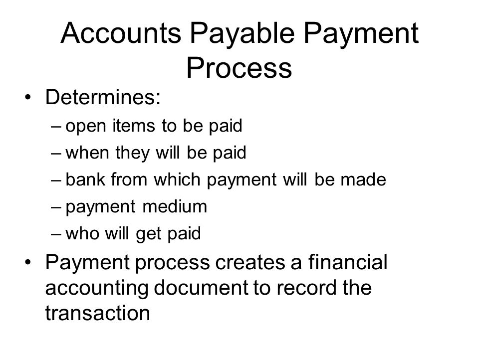 Accounts Payable Payment Process