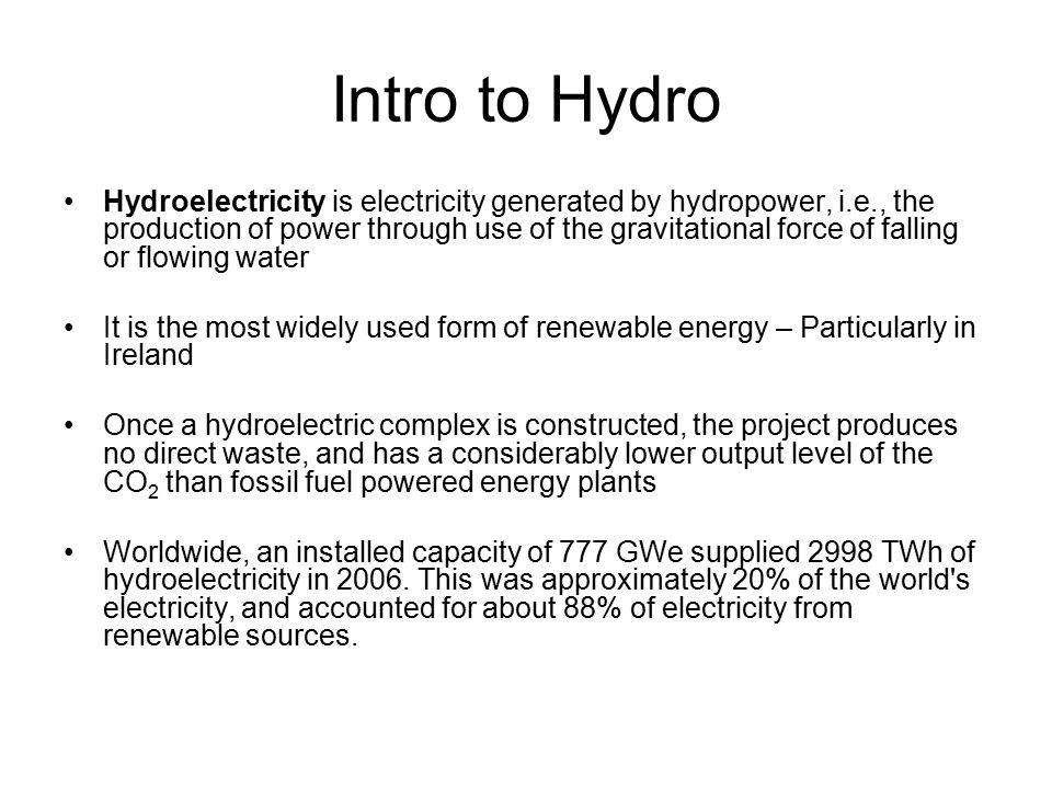 Intro to Hydro