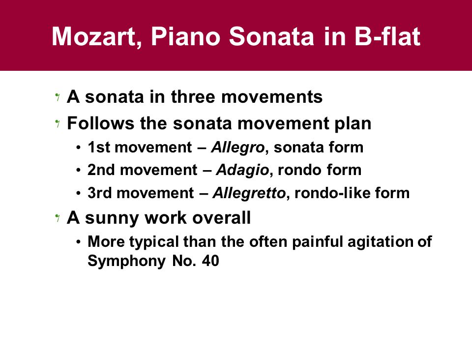 Mozart, Piano Sonata in B-flat