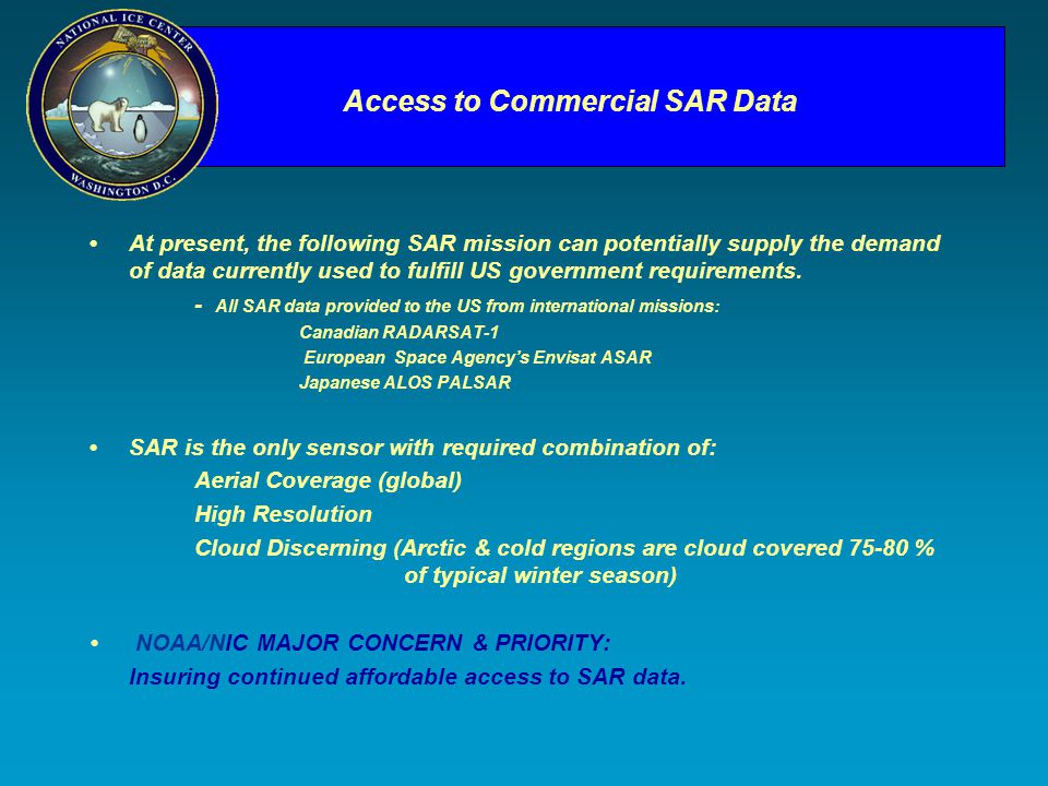 Access to Commercial SAR Data