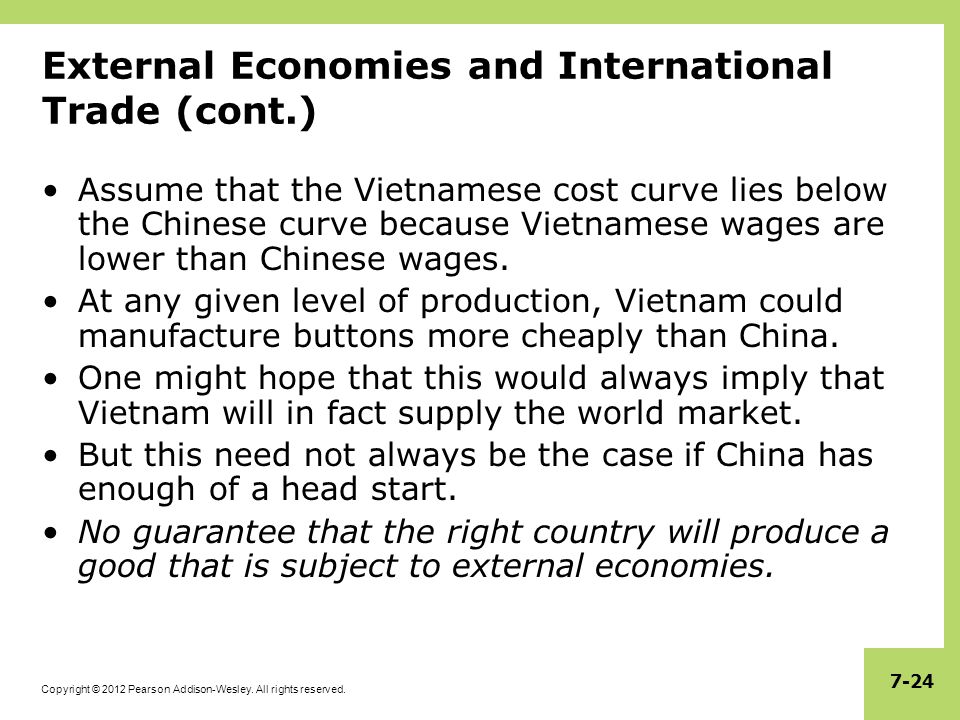 External Economies and International Trade (cont.)