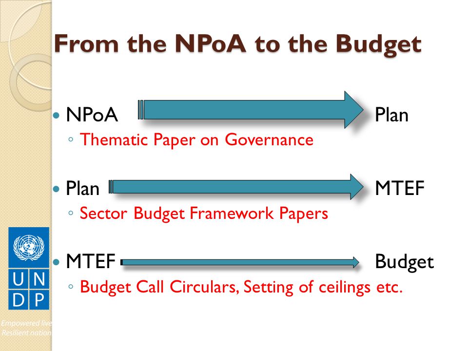 From the NPoA to the Budget