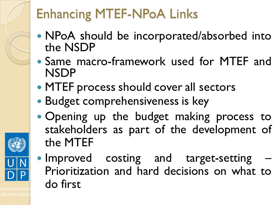 Enhancing MTEF-NPoA Links