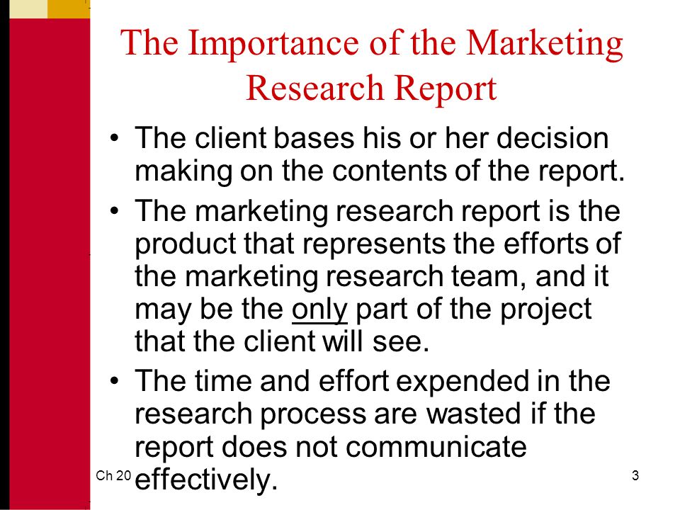 The Importance of the Marketing Research Report