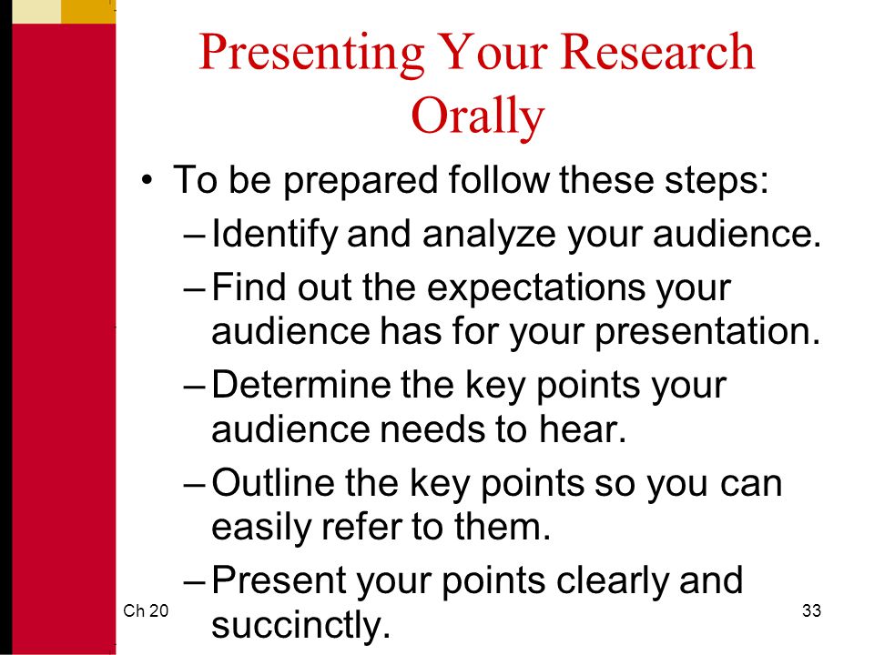 Presenting Your Research Orally
