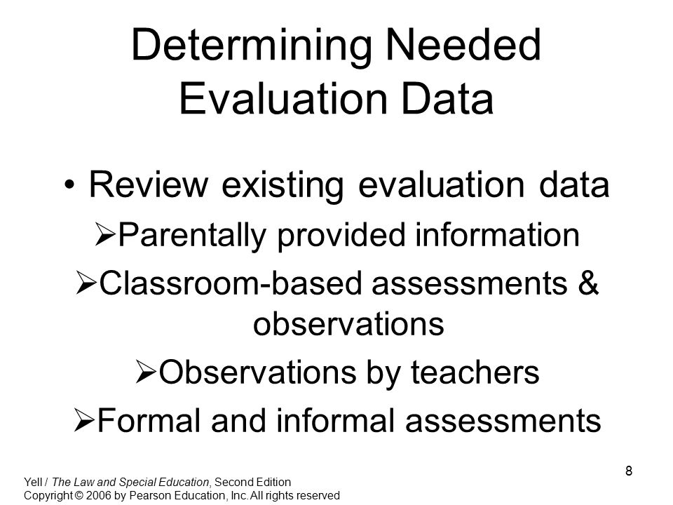 Determining Needed Evaluation Data