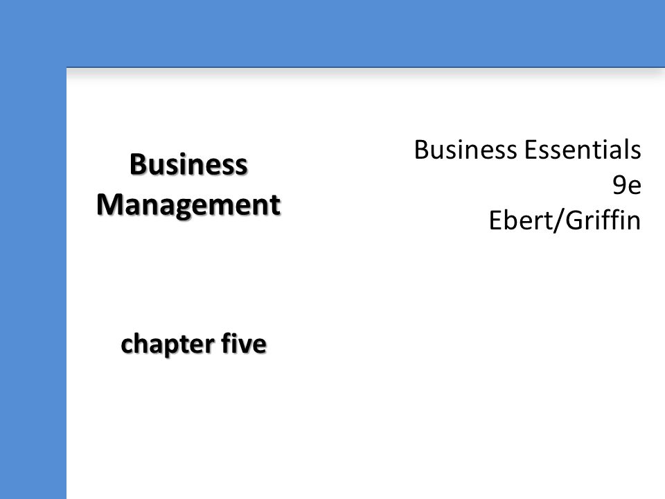 Business Management chapter five