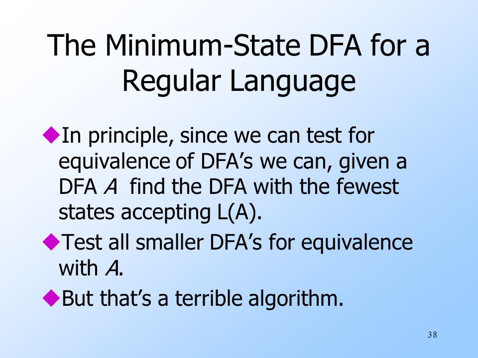 The Minimum-State DFA for a Regular Language
