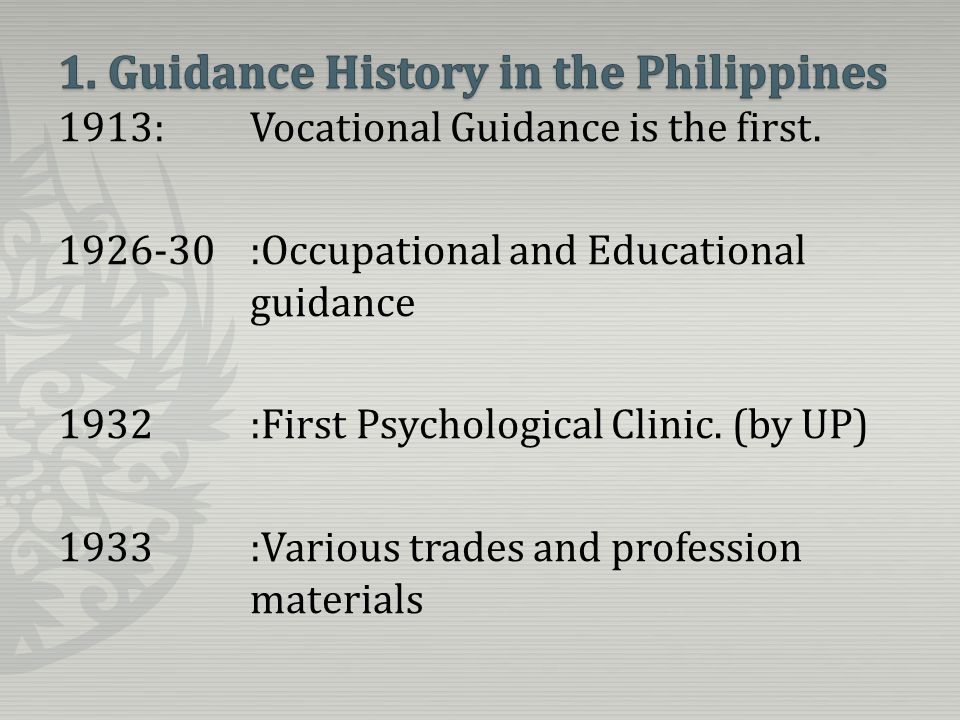 history of career counseling in the philippines