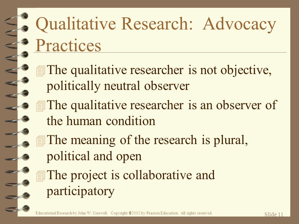 Qualitative Research: Advocacy Practices