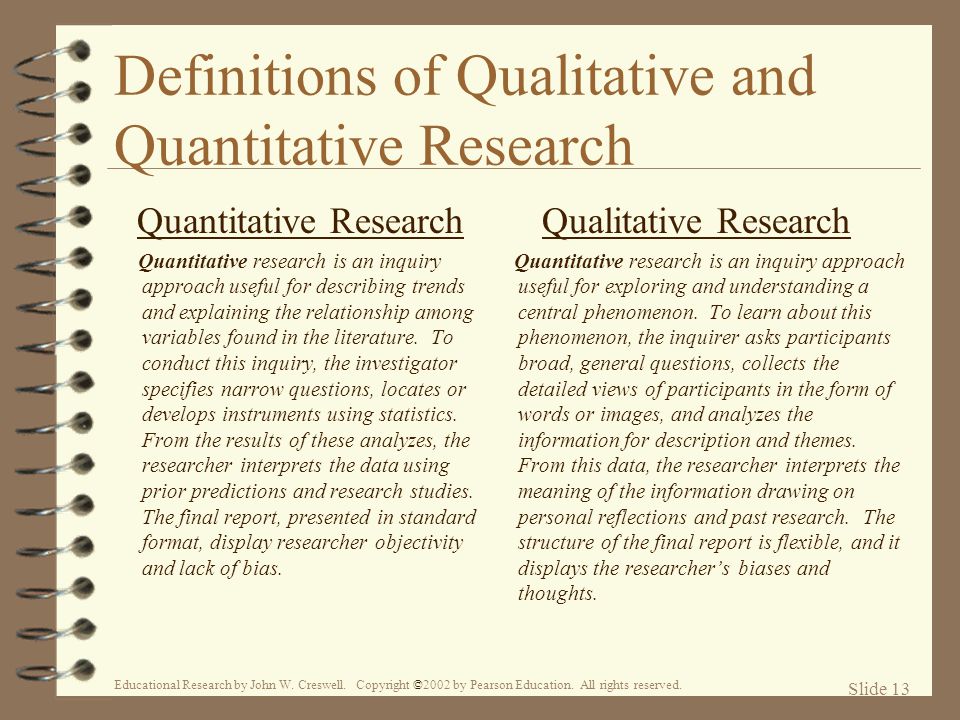 Definitions of Qualitative and Quantitative Research