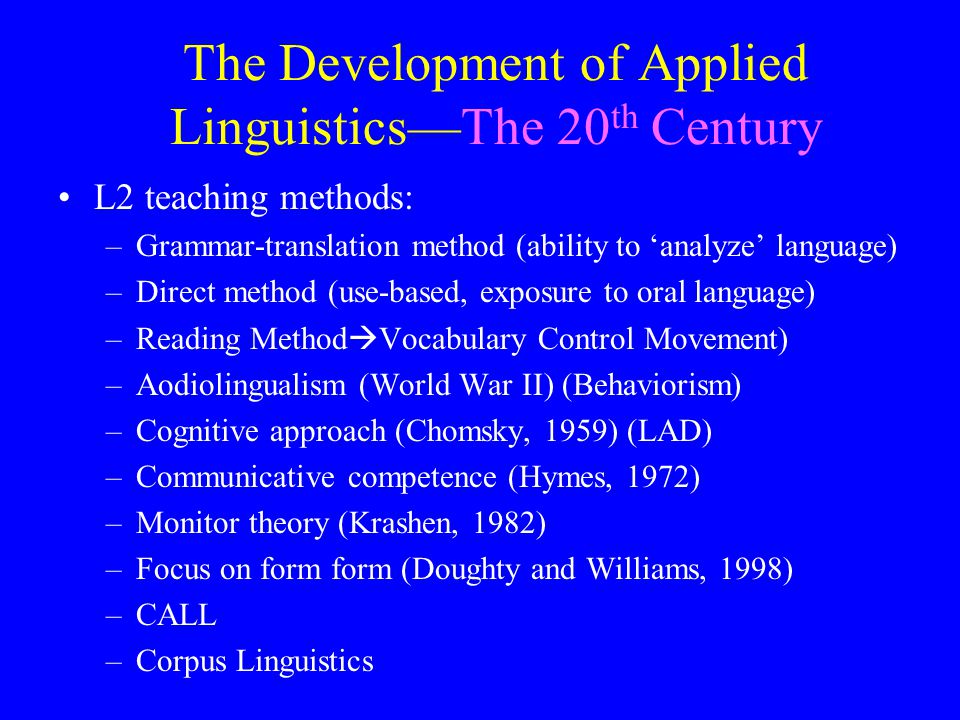 development of applied linguistics