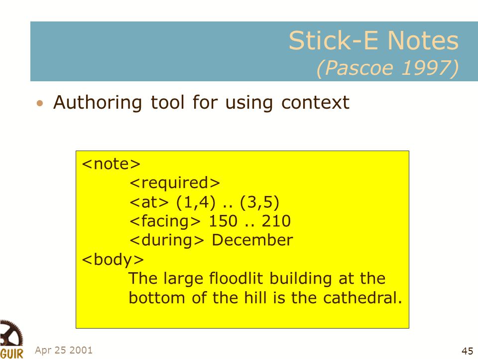 Stick-E Notes (Pascoe 1997)