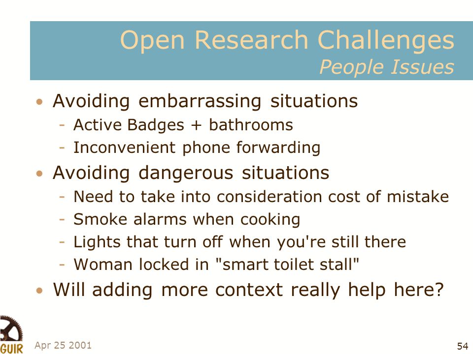 Open Research Challenges People Issues