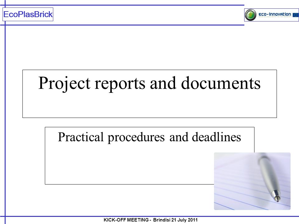 Project reports and documents