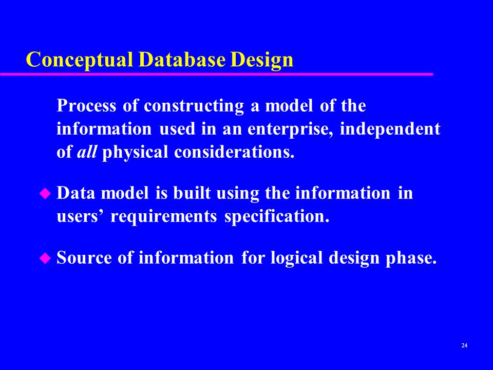 Conceptual Database Design