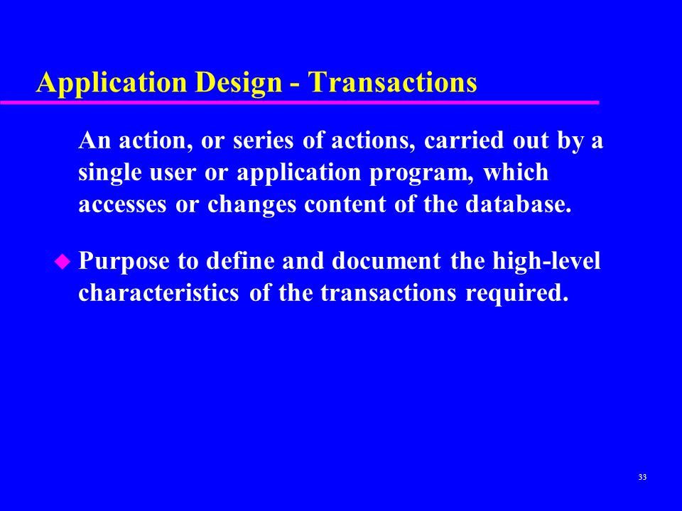 Application Design - Transactions